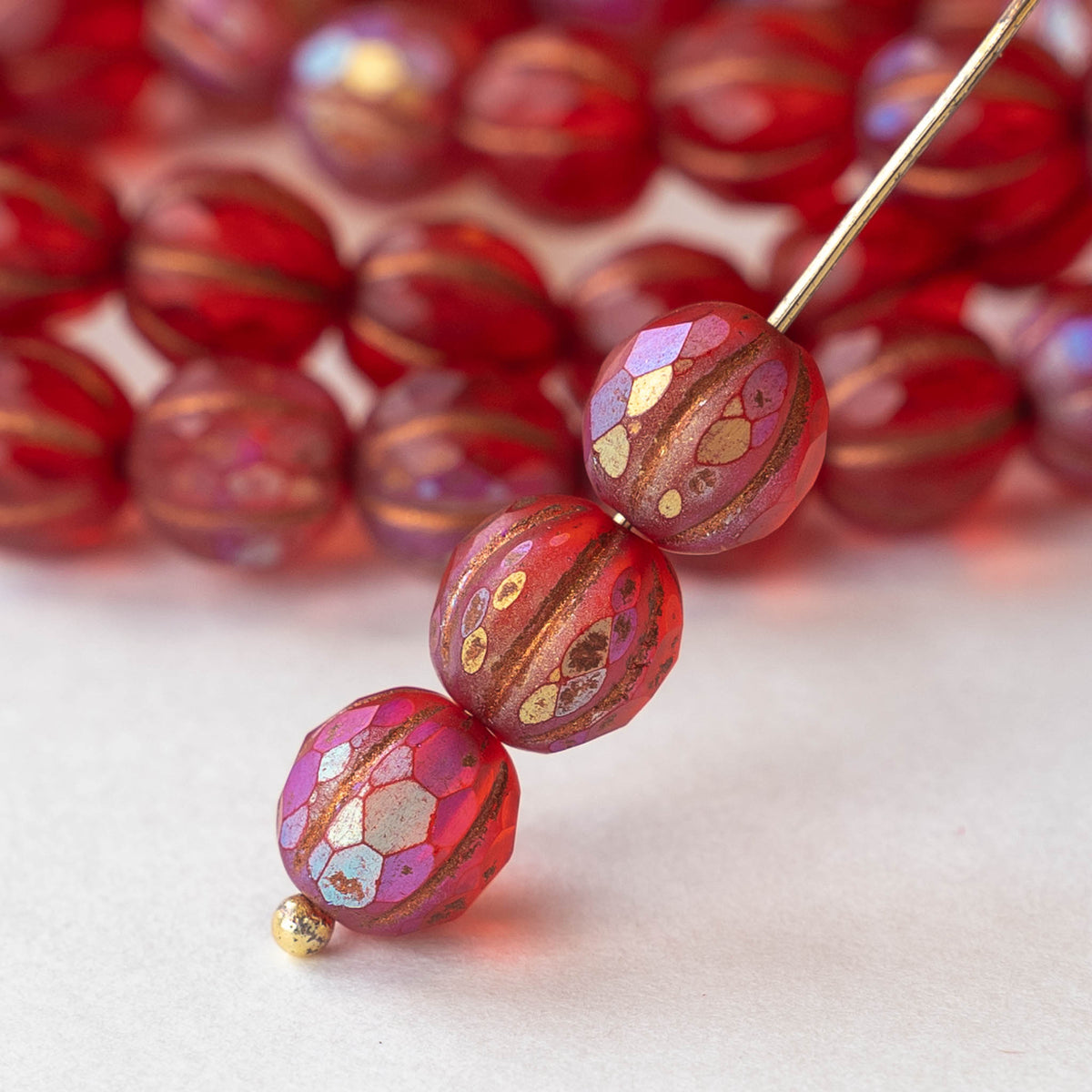 Red Beads Jewelry Making, Ab Red Glass Faceted Beads