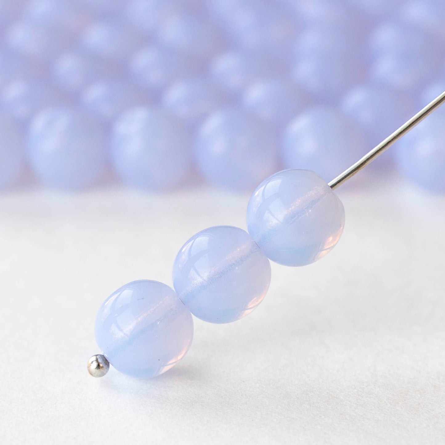 8mm Round Glass Beads - Alexandrite Opaline - 50 beads