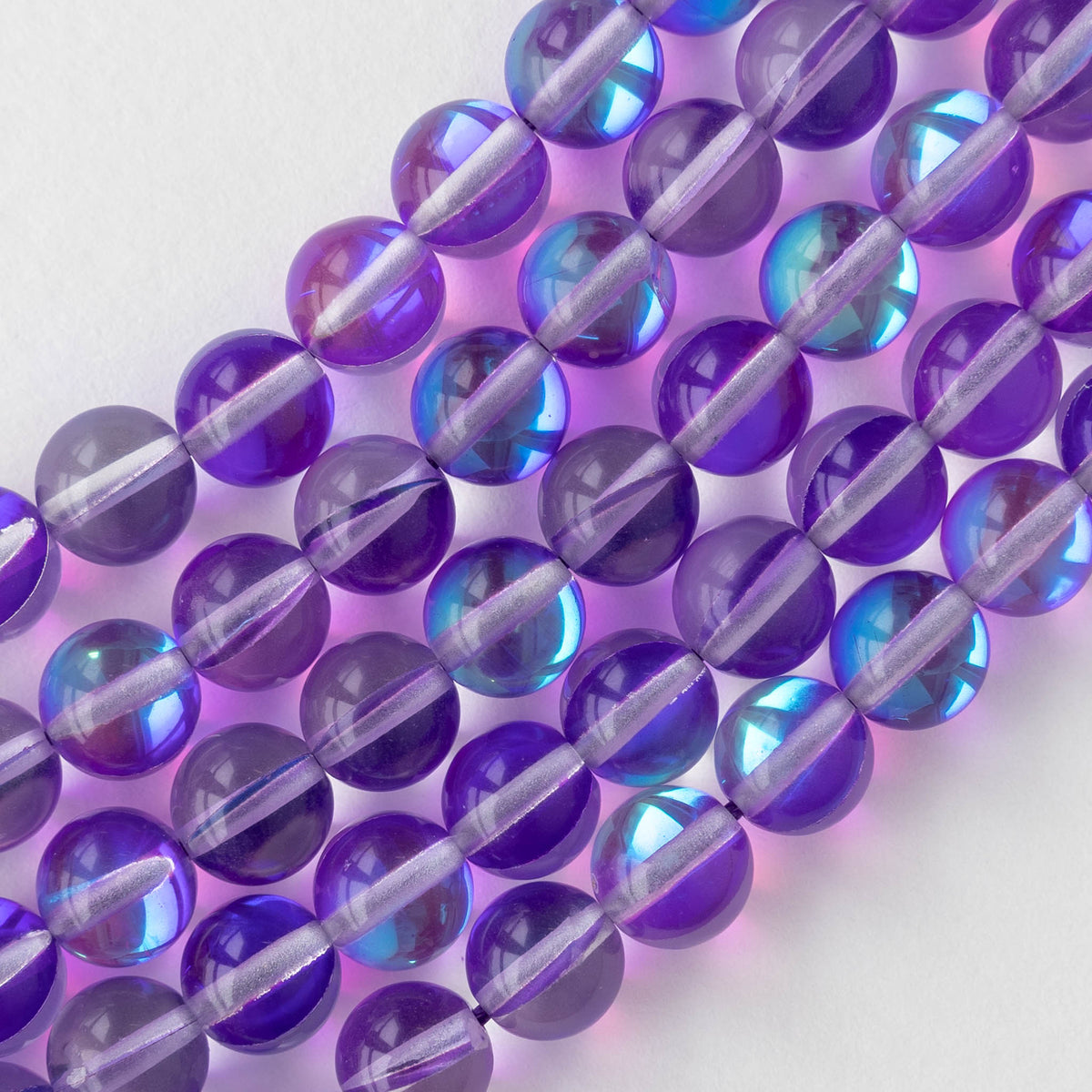 8.5mm Round Glass Beads Lavender Mermaid Quartz 16 inches funkyprettybeads