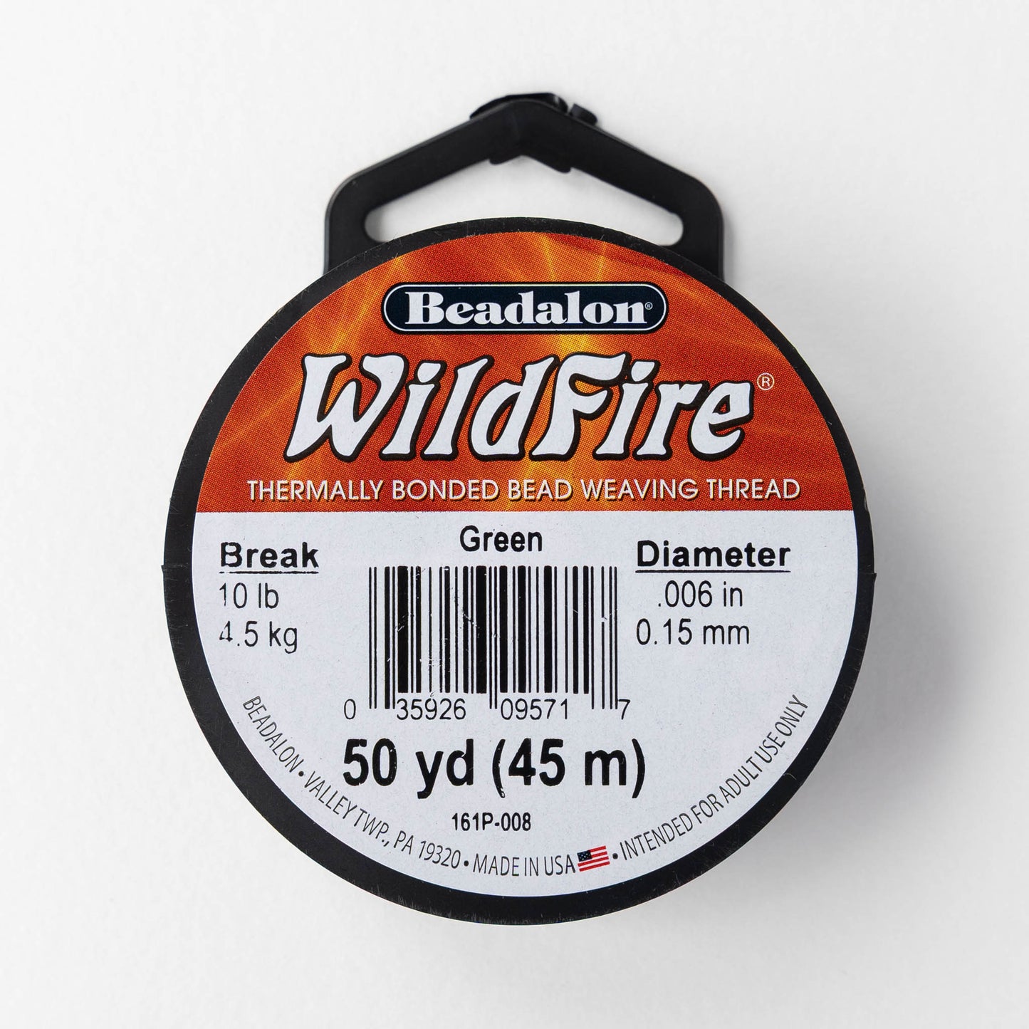 Wildfire Beading Thread - Green - 50 yards