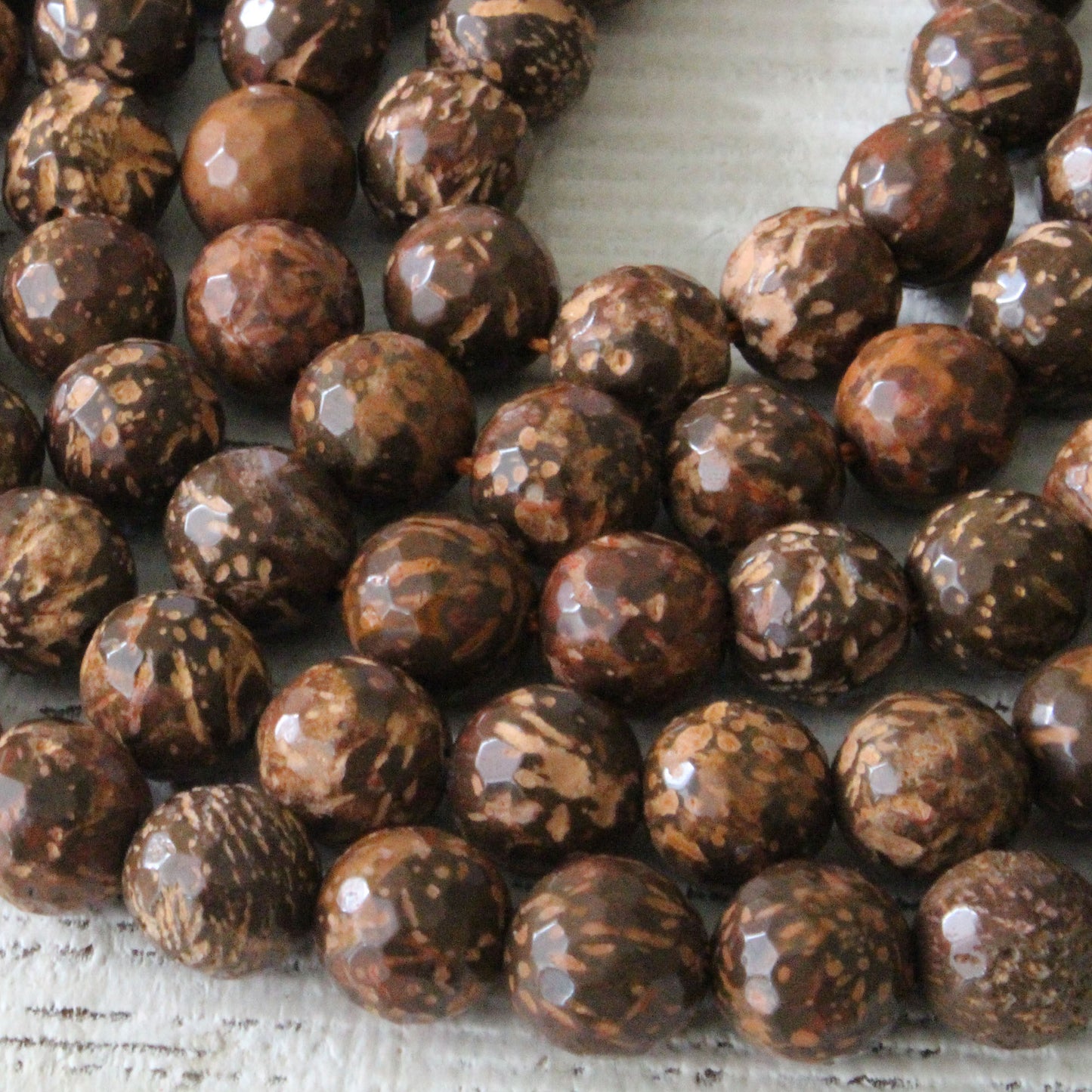 6mm Round Elephant Skin Jasper - 16 Inches