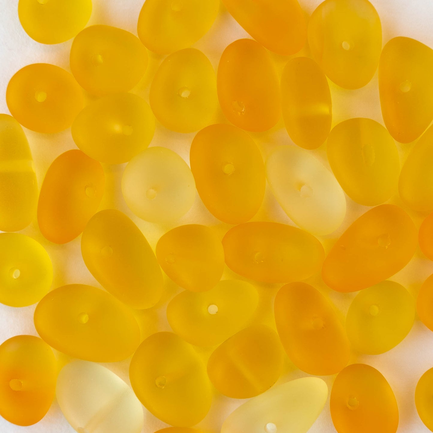 Frosted Glass Pebbles - Lemon Yellow - 8 inches