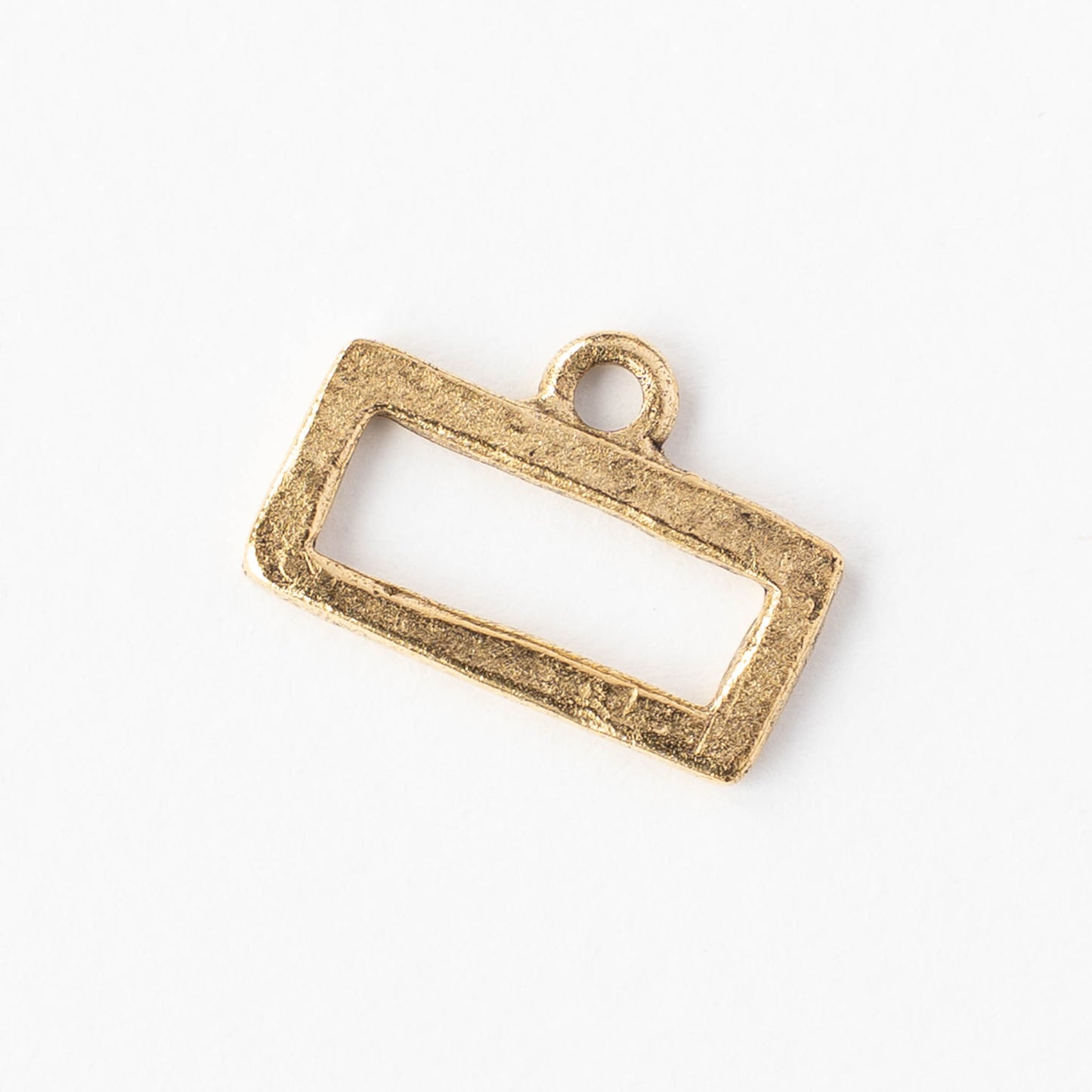 Hammered Rectangle Open Pendant - 24k Gold Plated - 1, 2 or 6 pieces
