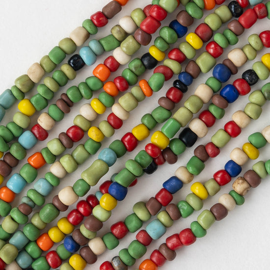 Rustic Indonesian Seed Beads - Spring Mix - 42 inches