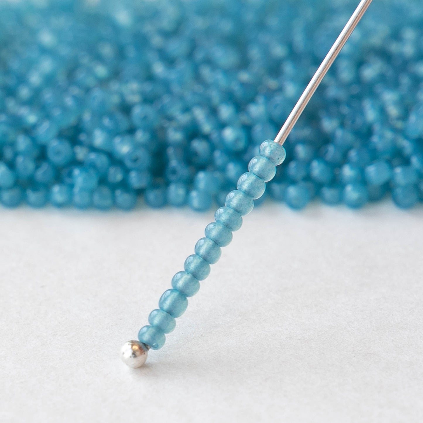 11/0 Seed Beads - Sol Gel African Opal Blue- 20 gram Tube