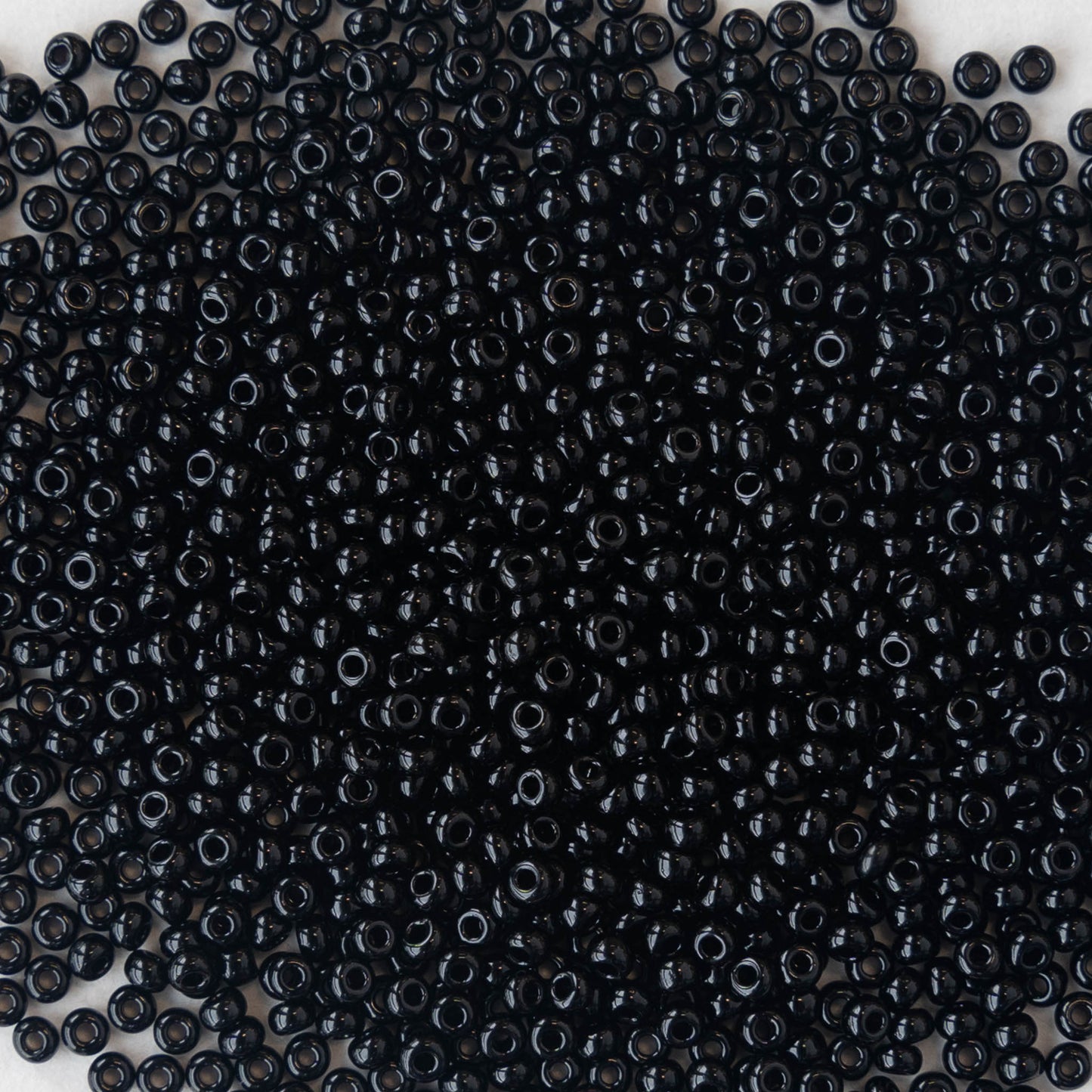 11/0 Seed Beads - Opaque Jet Black - 24 grams
