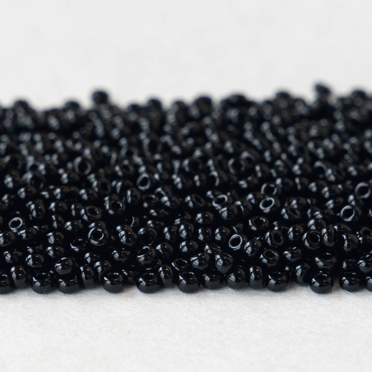 11/0 Seed Beads - Opaque Jet Black - 24 grams