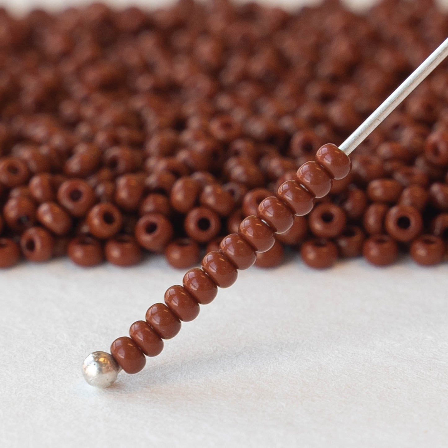 11/0 Seed Beads - Opaque Brown - 24 grams