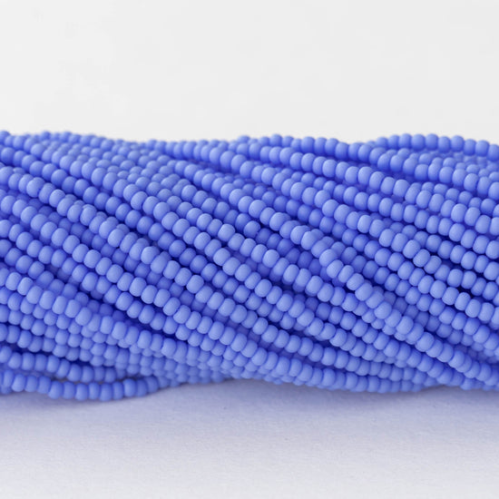 11/0 Seed Beads - Periwinkle Blue Matte - 6 strands