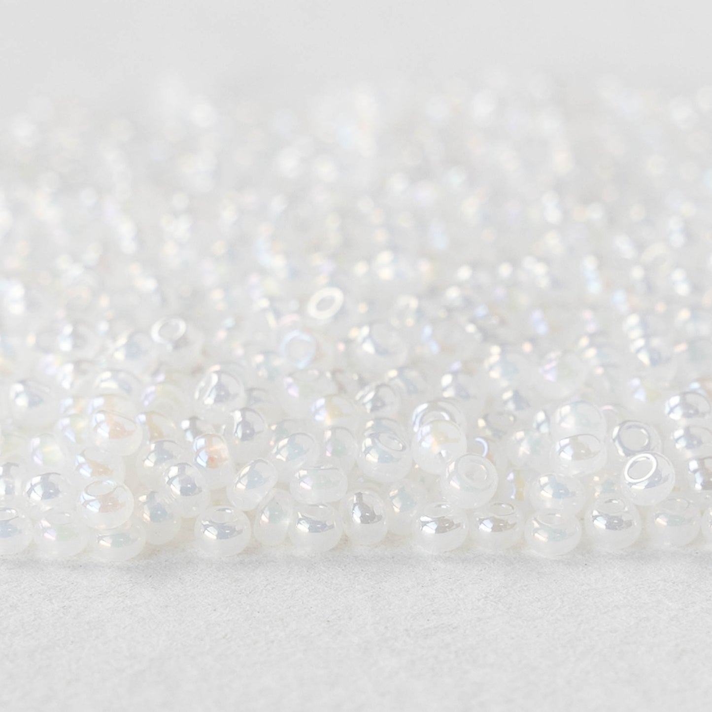 11/0 Seed Beads - Pearly White Luster - 6 strands