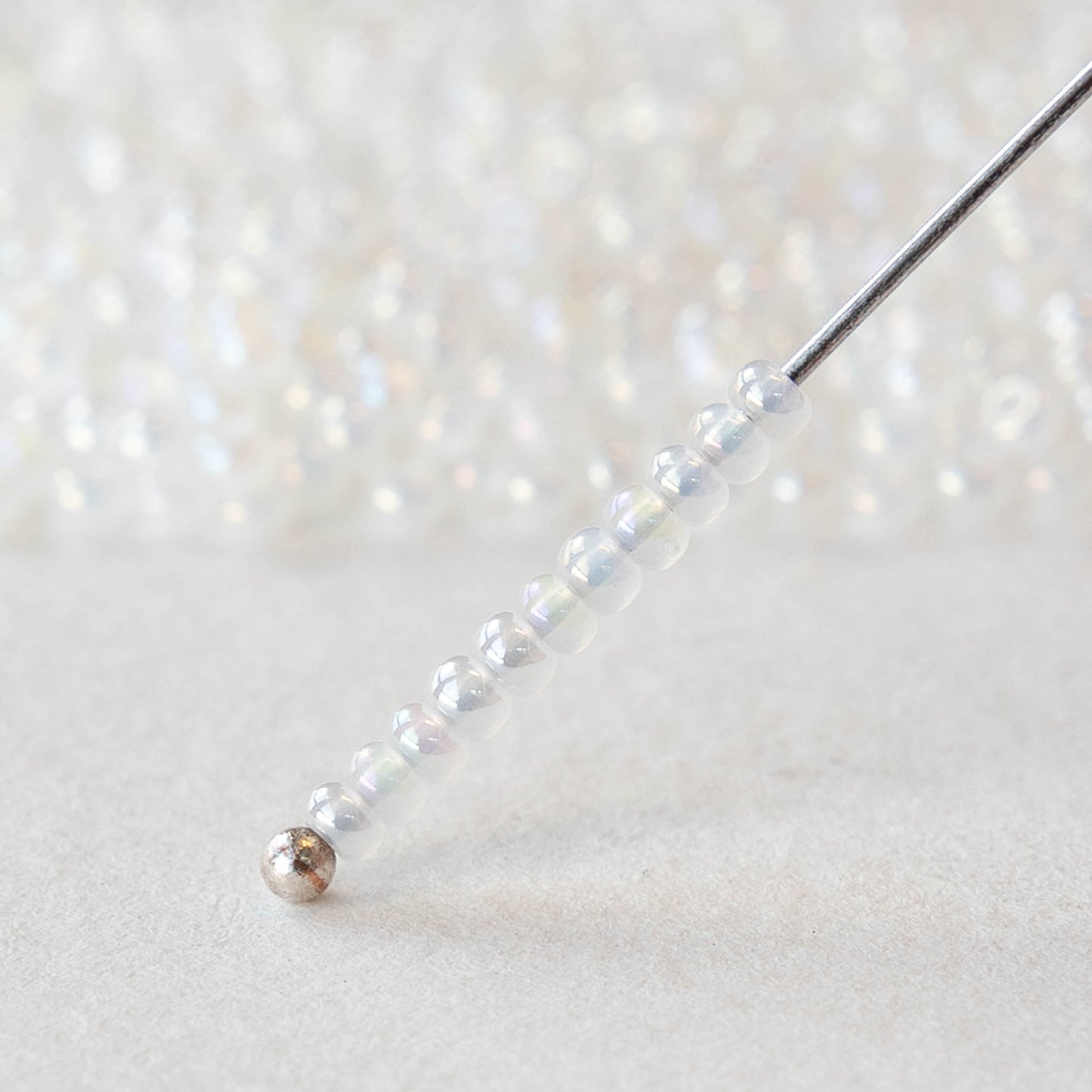 11/0 Seed Beads - Pearly White Luster - 6 strands