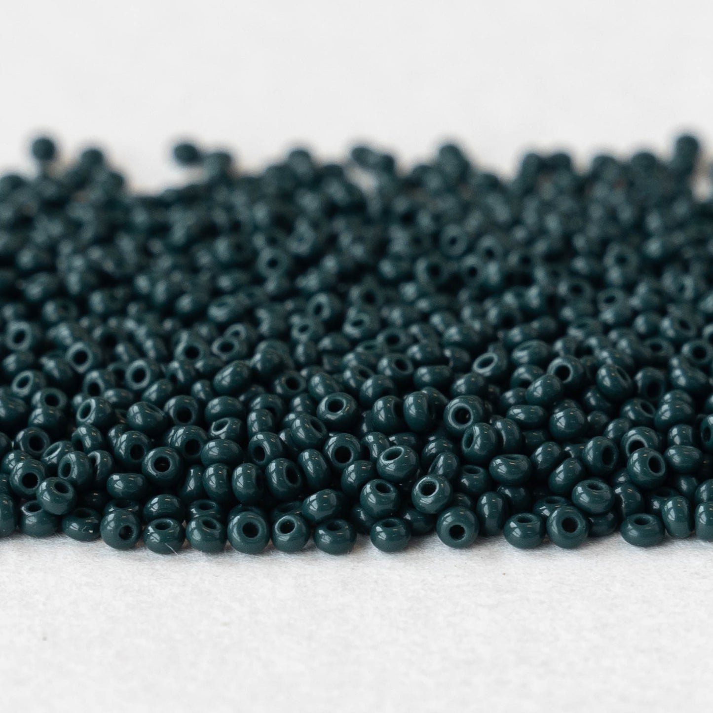 11/0 Seed Beads - Opaque Dark Jade - 24 gram Tube