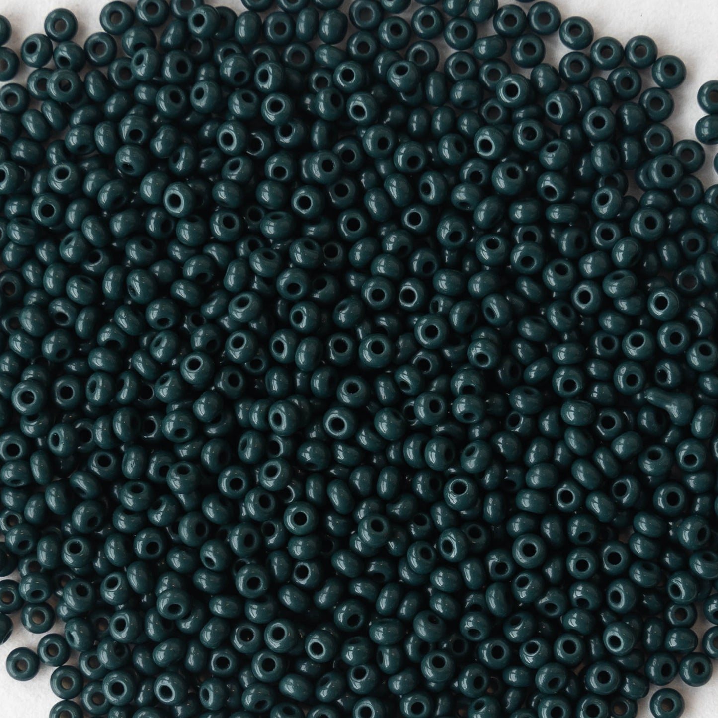 11/0 Seed Beads - Opaque Dark Jade - 24 gram Tube