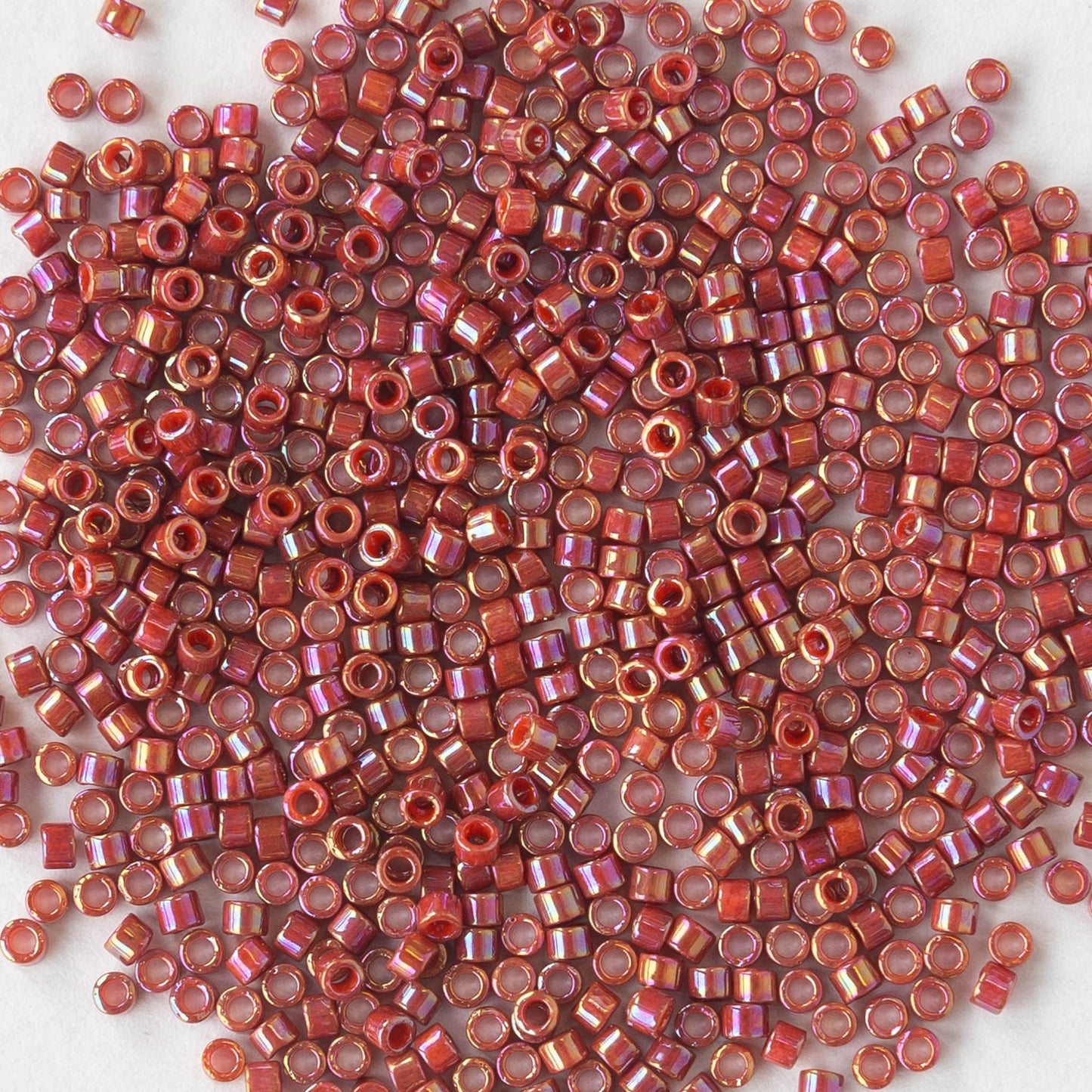11/0 Delica Seed Beads - Glazed Dark Red Opaque - 2 Inch Tube