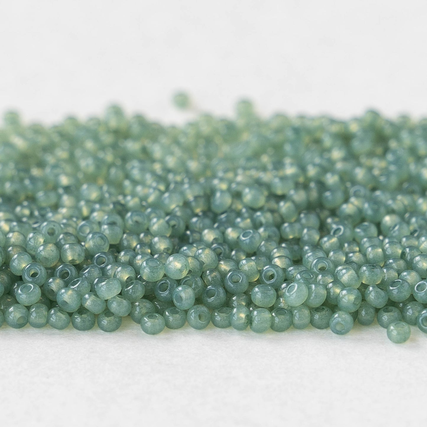11/0 Seed Beads - Sol Gel Jade Green Opal- 20 grams