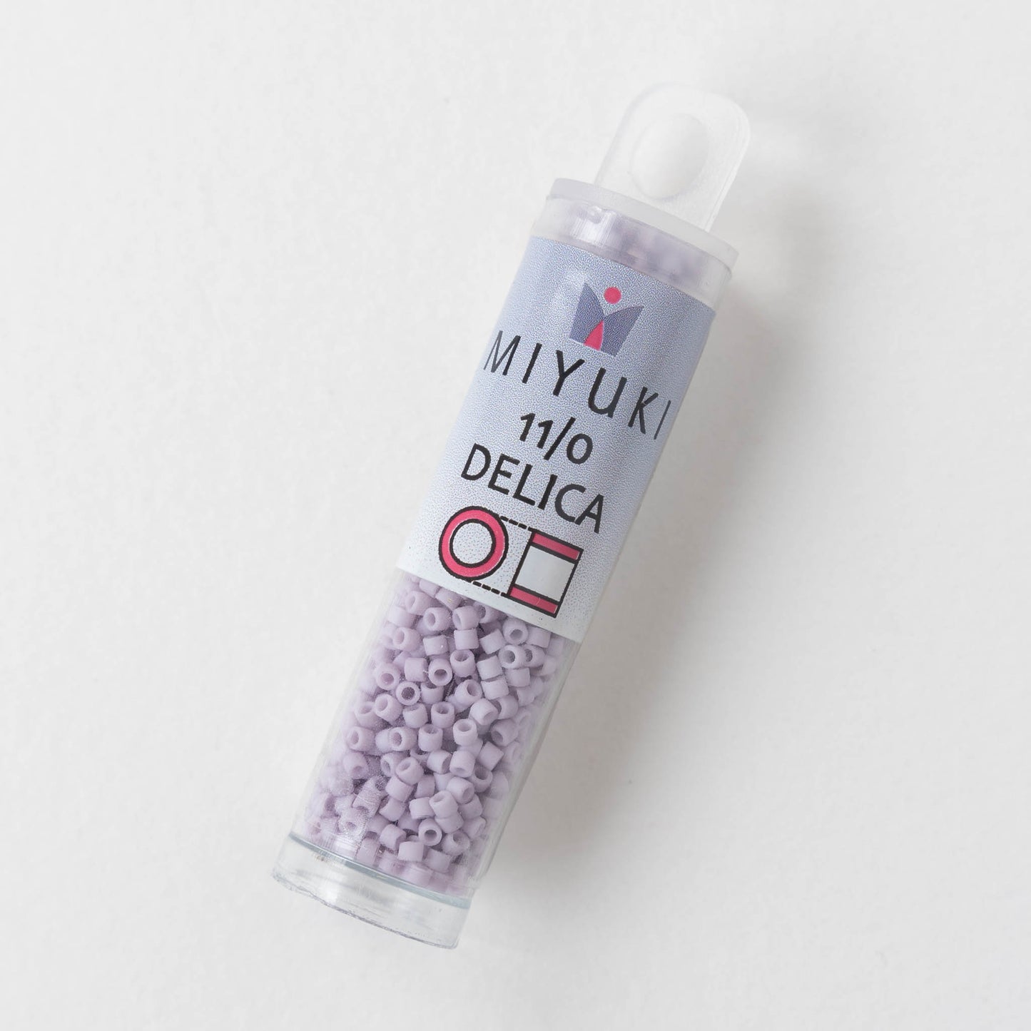 11/0 Delica Seed Beads - Opaque Lavender Matte - 2 Inch Tube