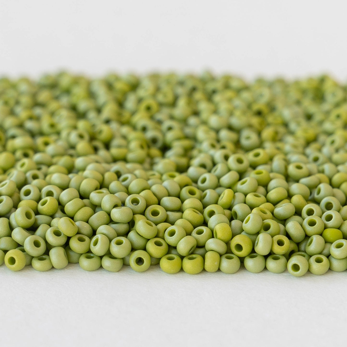 11/0 Seed Beads - Opaque Light Olive Matte - 24 grams