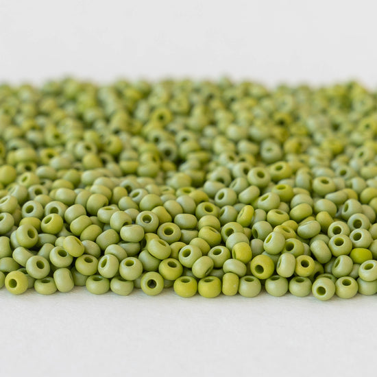 11/0 Seed Beads - Opaque Light Olive Matte - 24 grams