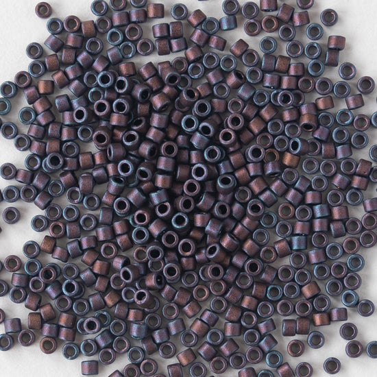 11/0 Delica Seed Beads - Metallic Copper Iris - 2 Inch Tube