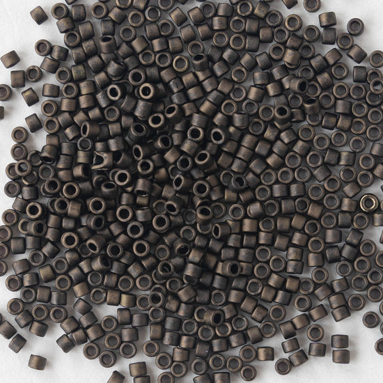 11/0 Delica Seed Beads - Opaque Olive Matte - 2 Inch Tube