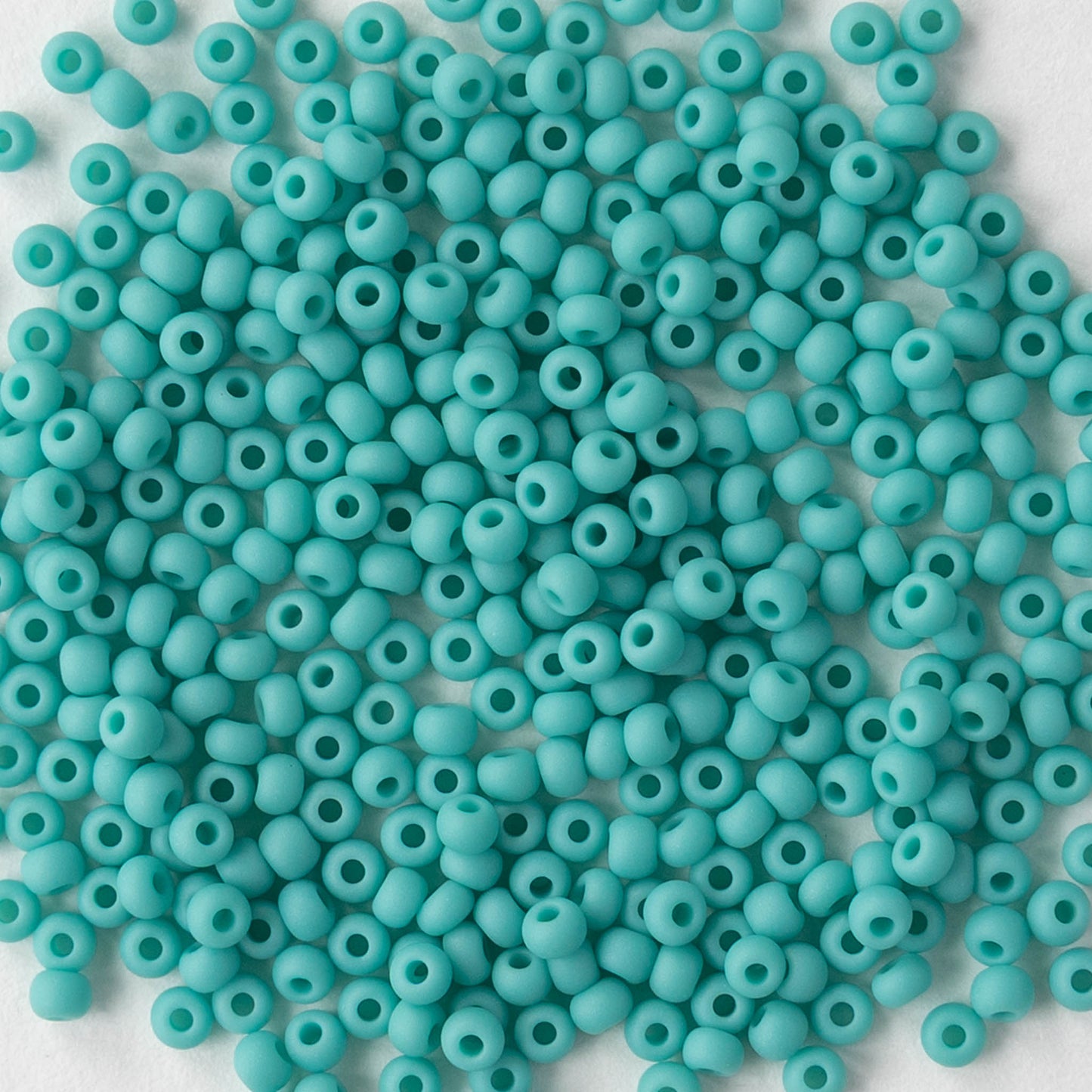 11/0 Glass Seed Beads - Opaque Turquoise Matte - 20 grams
