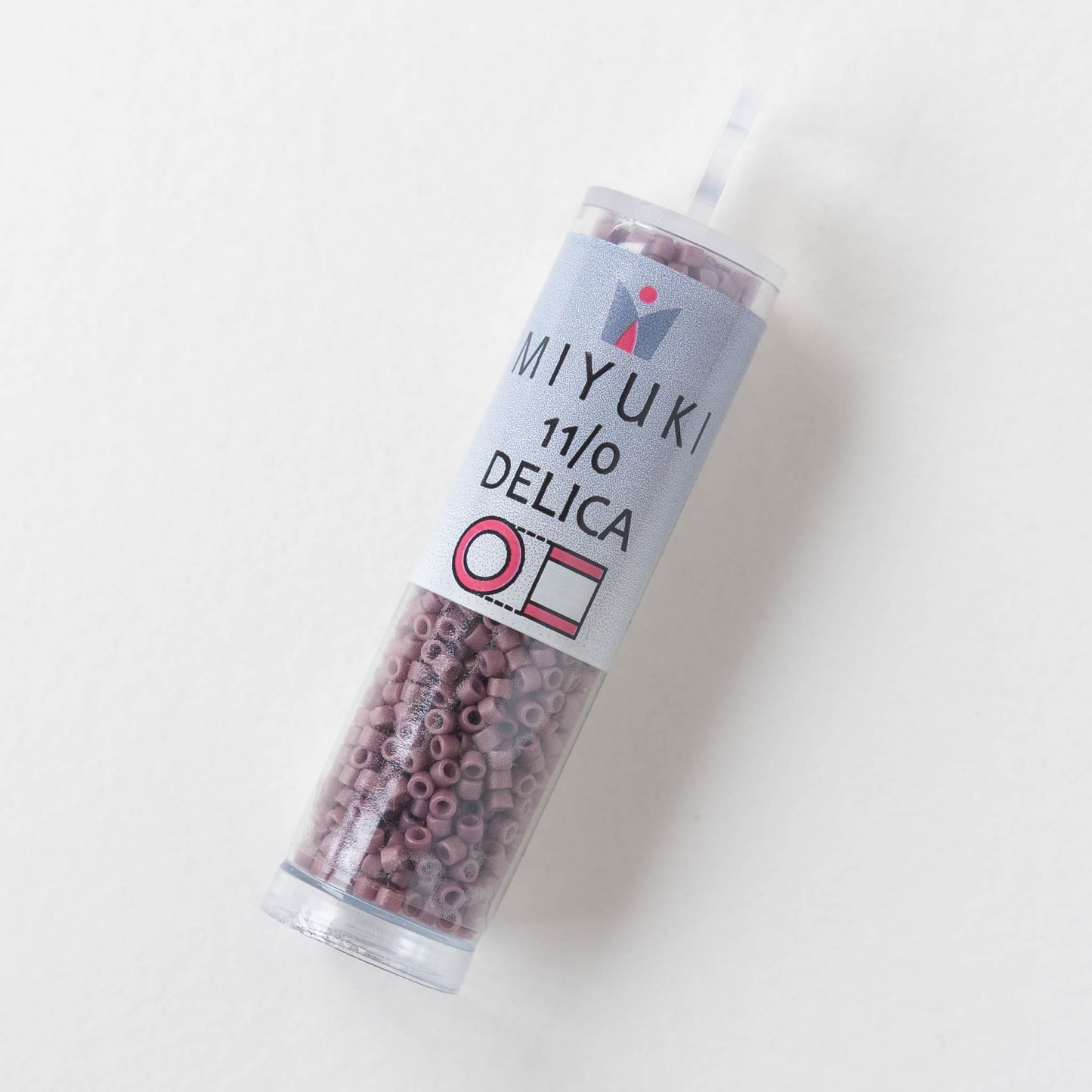 11/0 Delica Seed Beads - Opaque Plum Matte - 2 Inch Tube