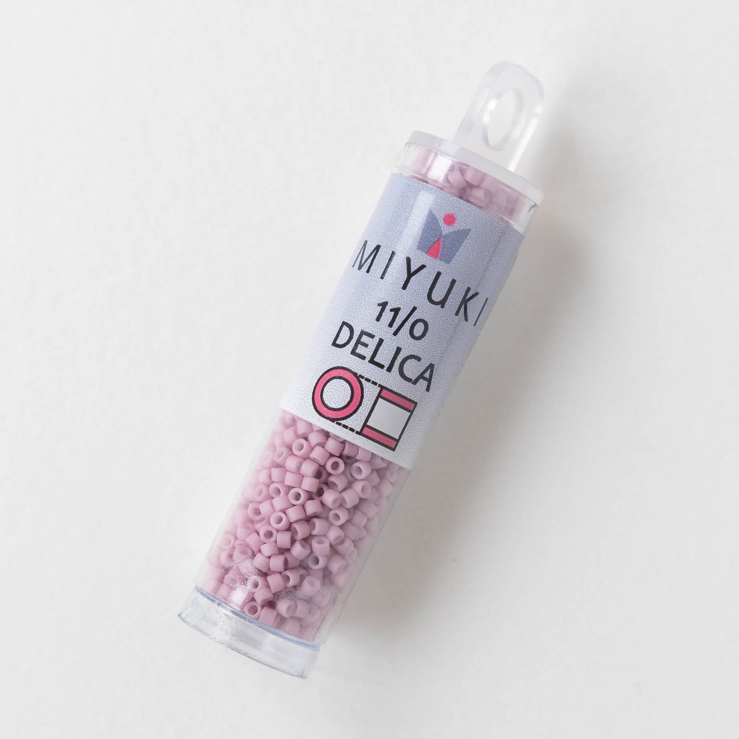 11/0 Delica Seed Beads - Pink Matte Rose - 2 Inch Tube