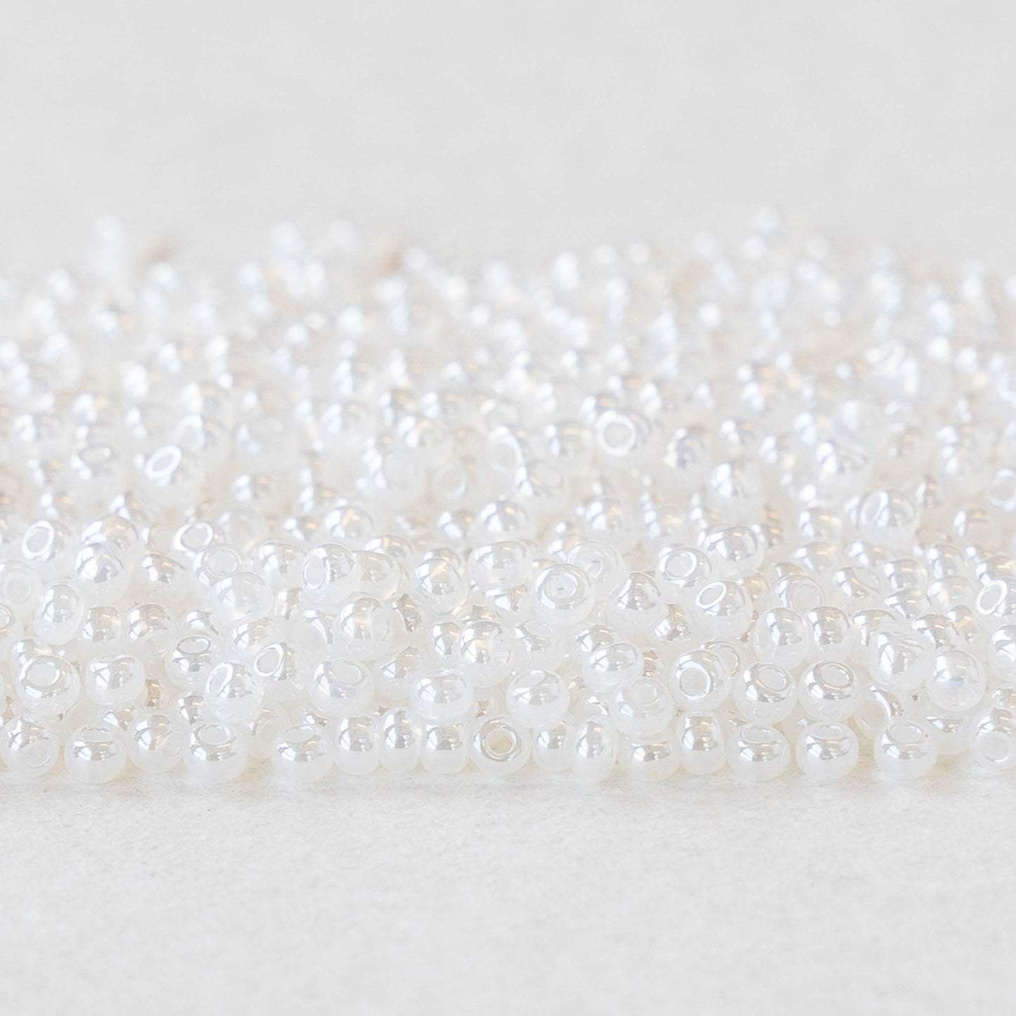 11/0 Seed Beads - White Pearl - 24 gram Tube
