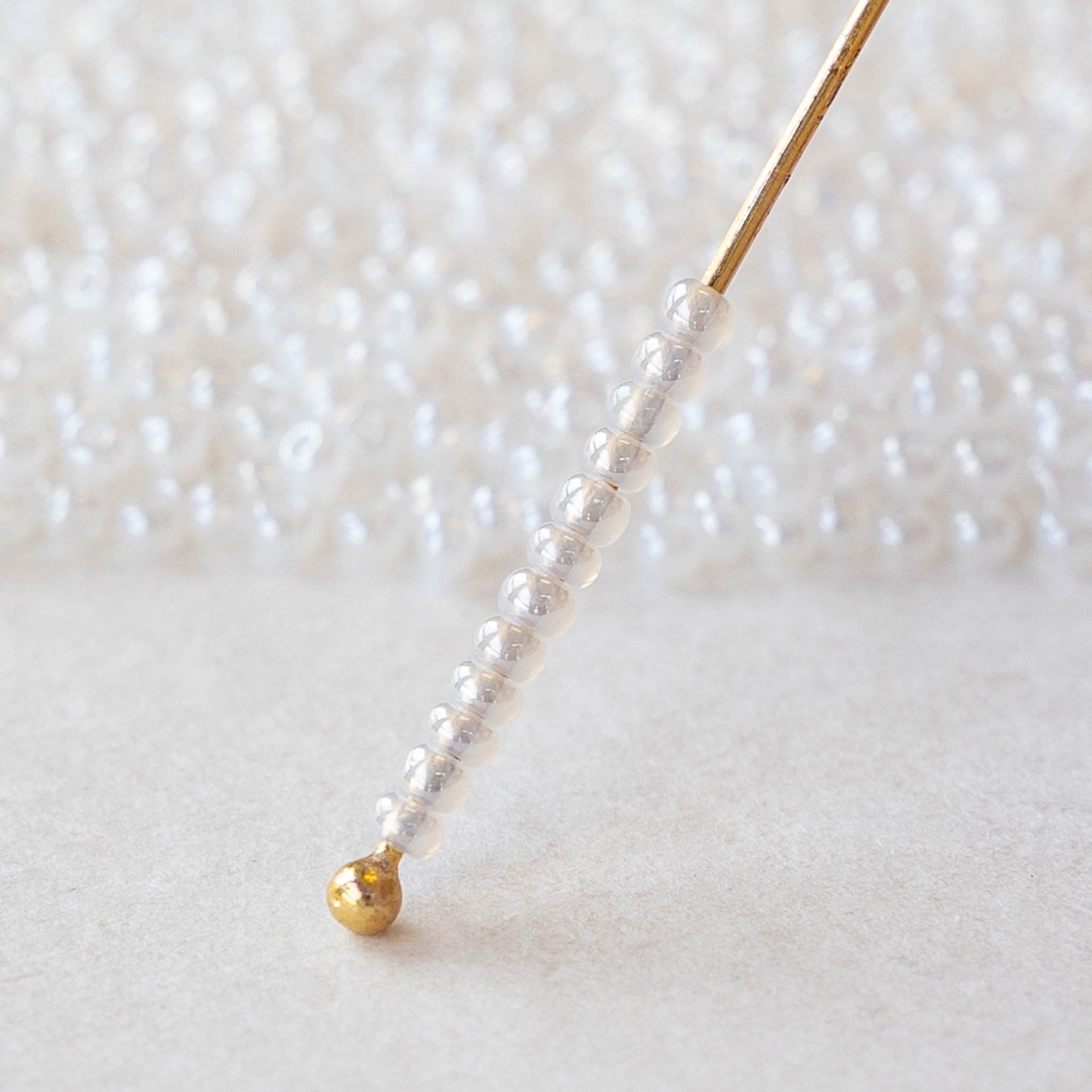 11/0 Seed Beads - White Pearl - 24 gram Tube