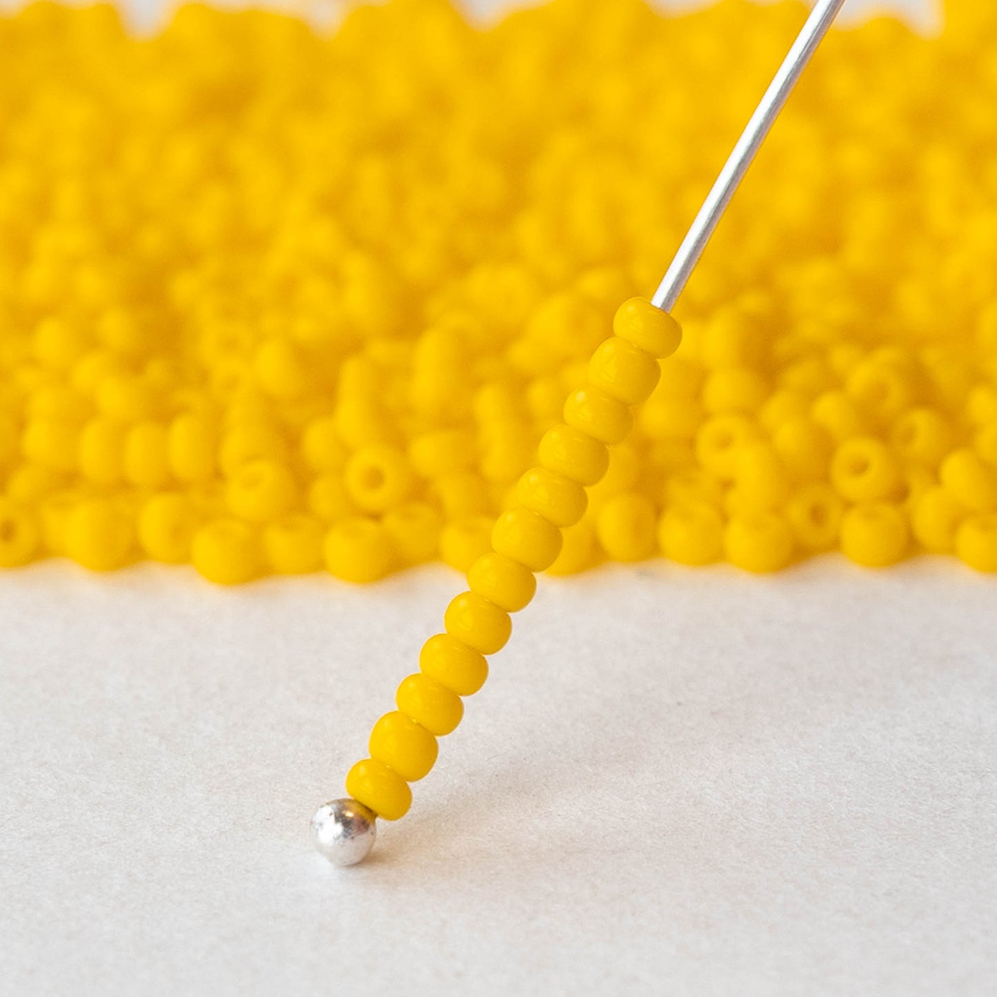 11/0 Seed Beads - Opaque Bright Yellow - 24 grams