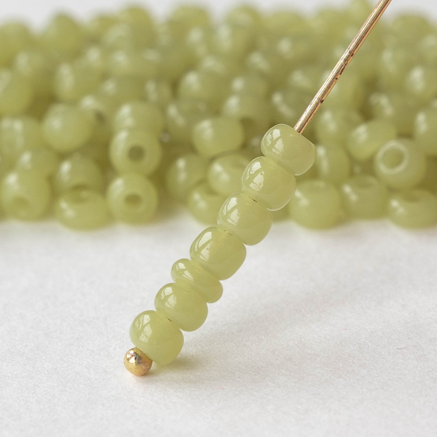 6/0 Seed Beads - Light Jade Green - 25 grams