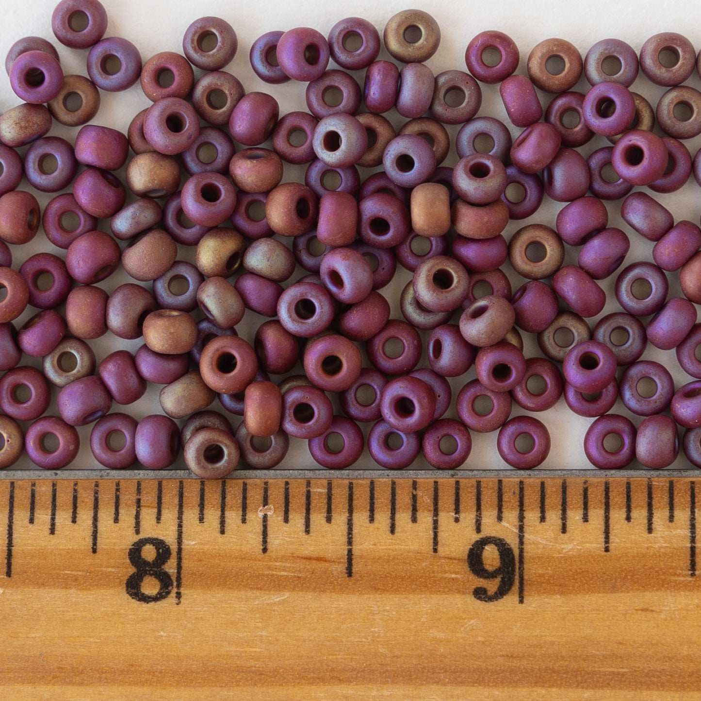 6/0 Seed Beads - Opaque Matte Brown Iris - 2 Strands