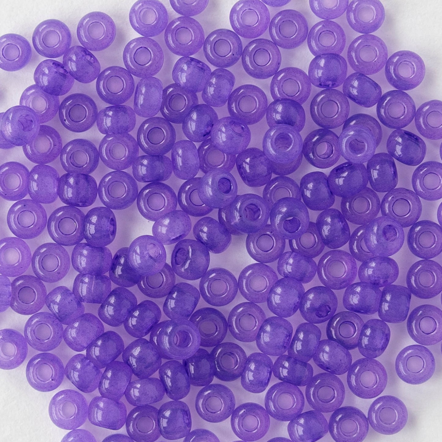 Size 8/0 Glass Seed Beads - Amethyst Opal Solgel - 20 grams