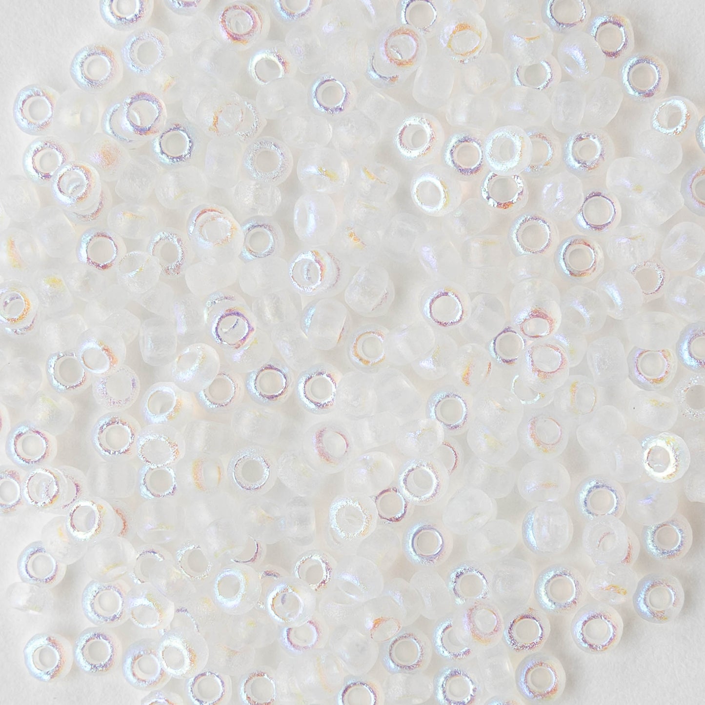 8/0 Seed Beads - Etched Crystal AB - 10 grams