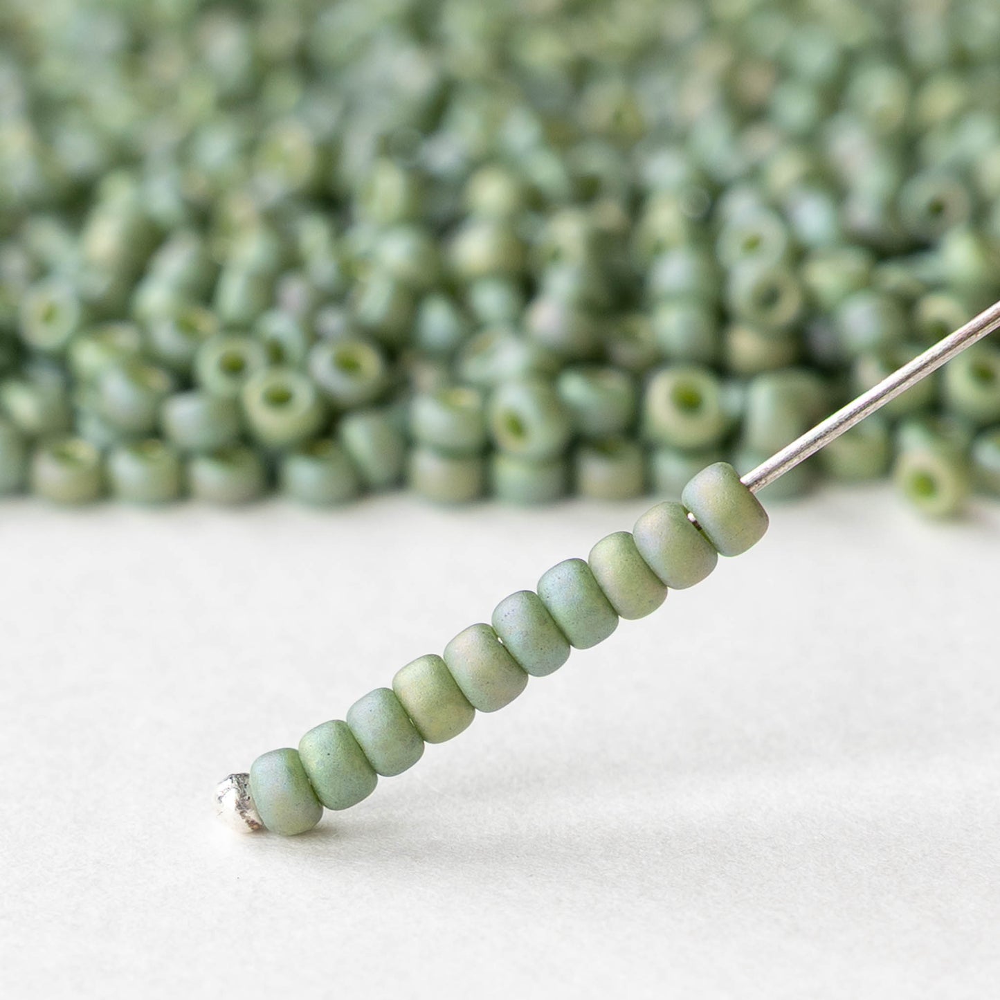 Size 8/0 Glass Seed Beads - Kiwi Rainbow - 10 grams