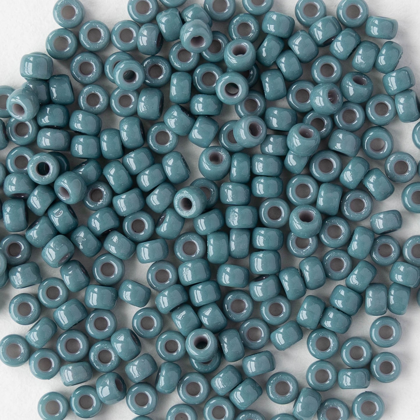 Size 8/0 Glass Seed Beads - Opaque Dyed Blue Gray - 10 grams