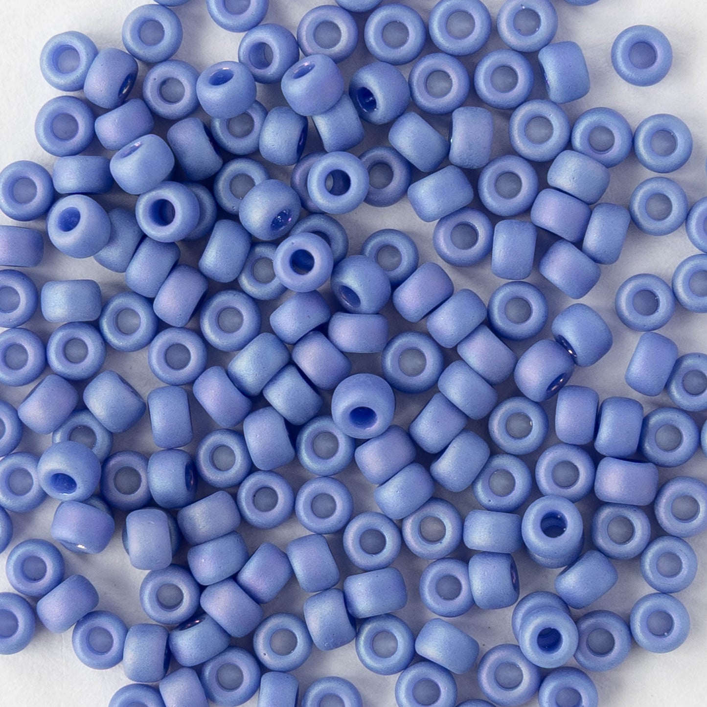 Size 8/0 Glass Seed Beads - Periwinkle Blue Rainbow - 10 grams
