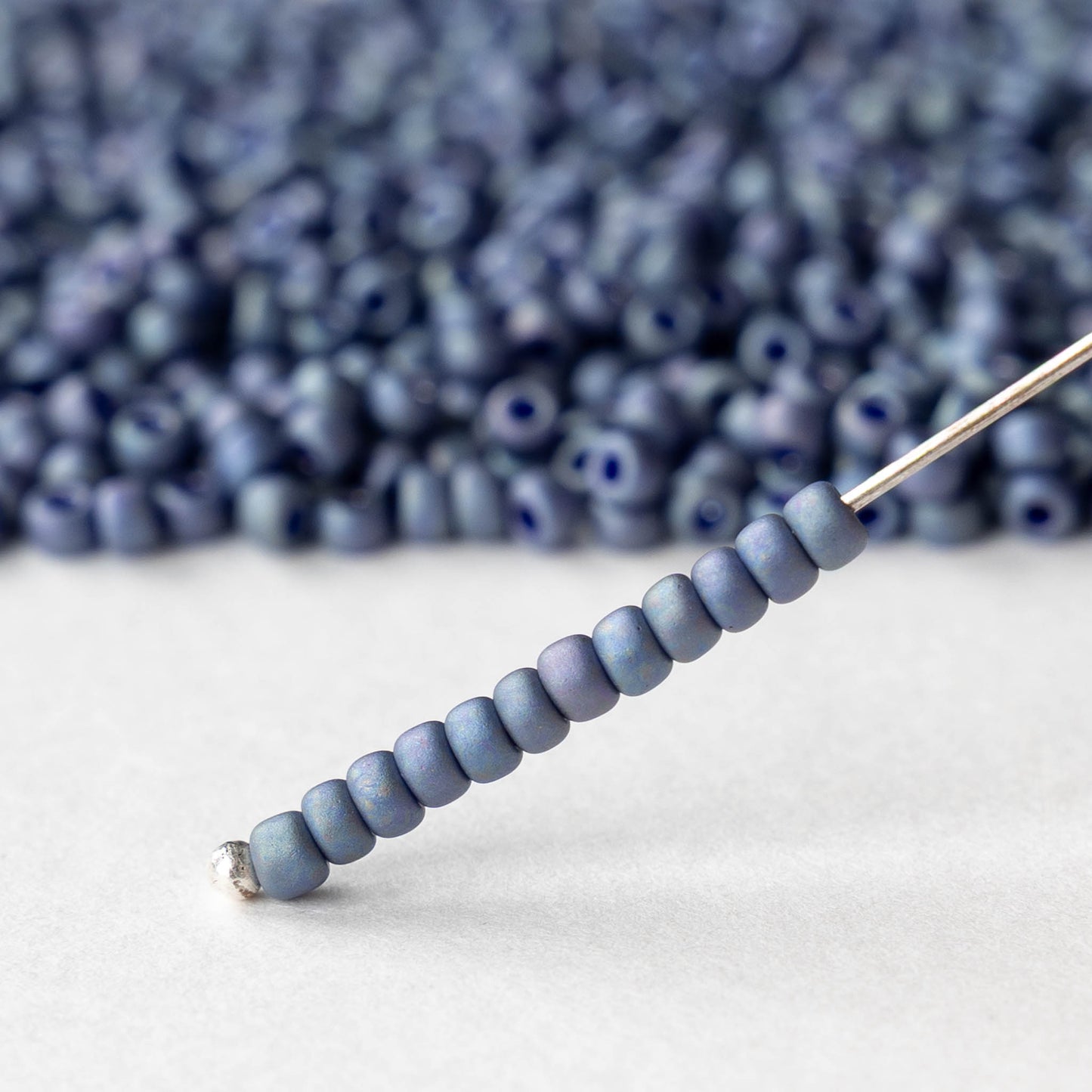 Size 8/0 Glass Seed Beads - Blue Nebula Rainbow - 10 grams