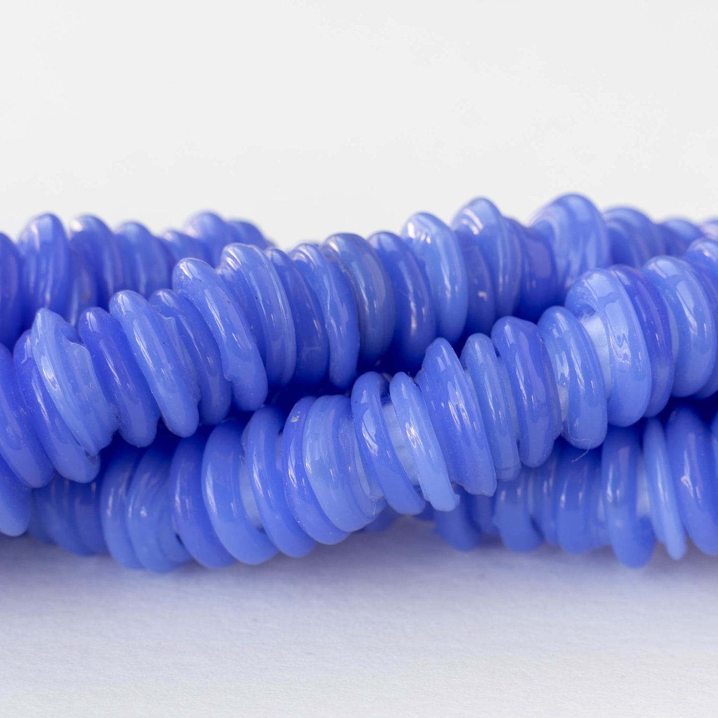 Handmade Glass Rings From Venice Italy - Opaline Periwinkle - 20 beads