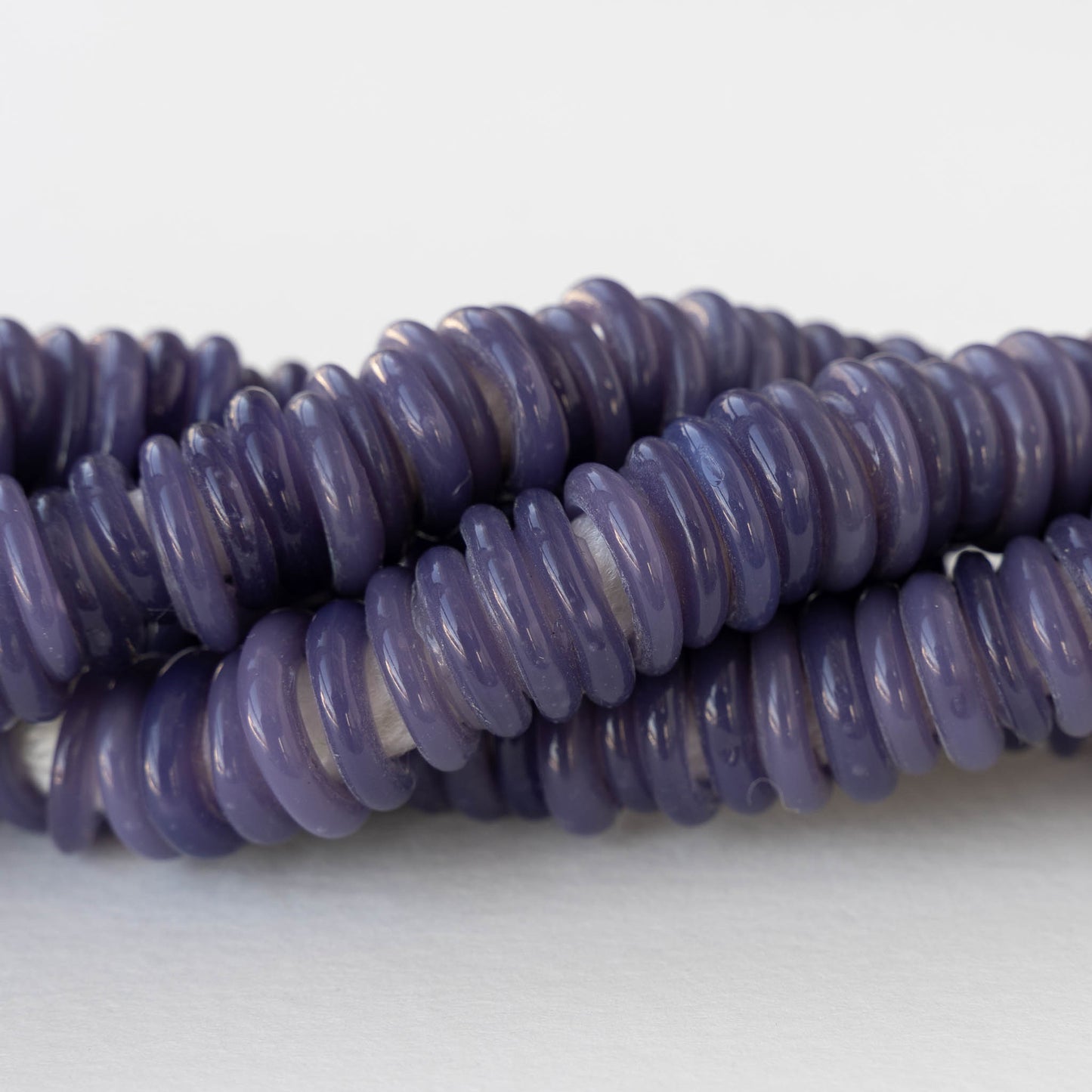 Handmade Glass Rings From Venice Italy - Opaline Purple - 20 beads