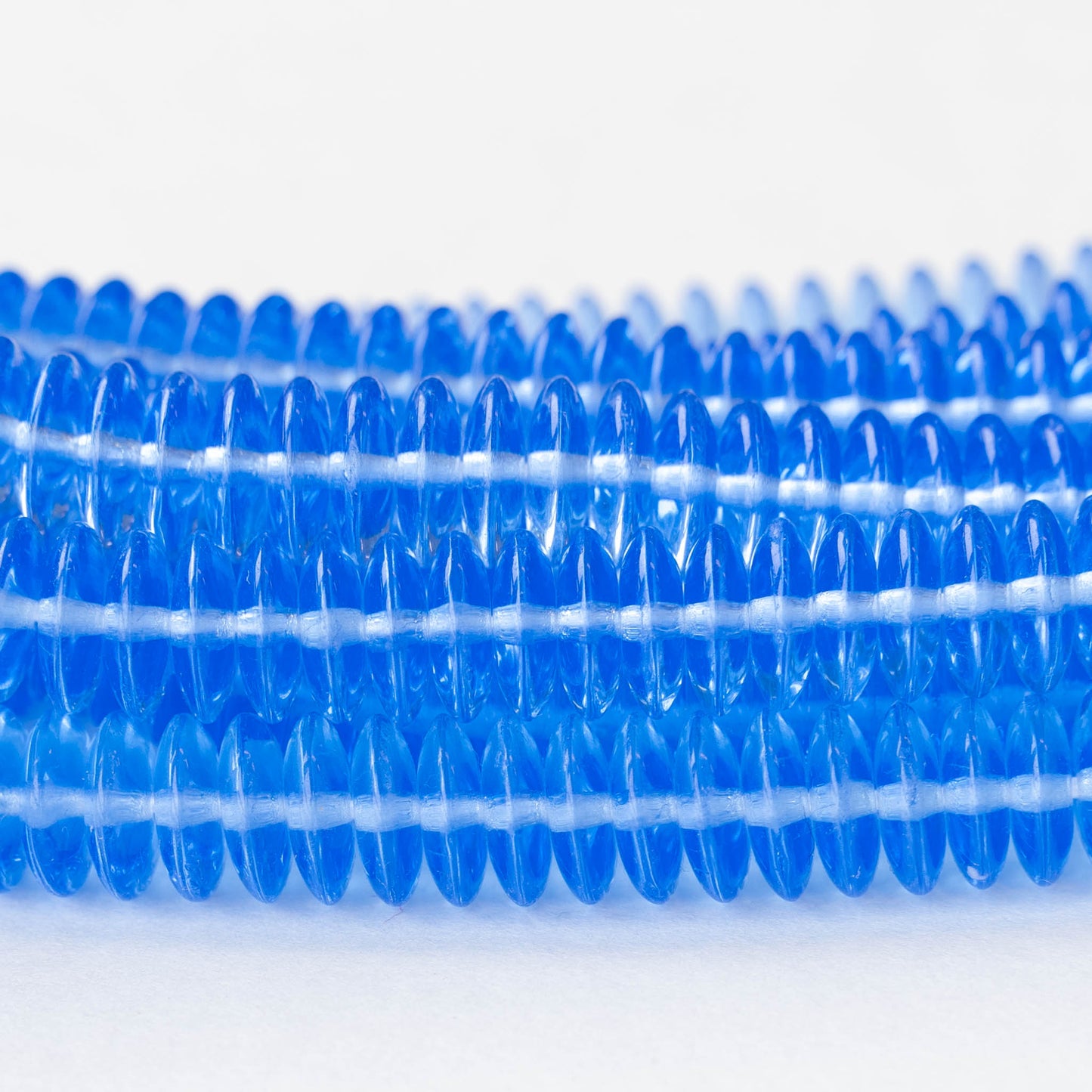 10mm Rondelle Beads - Light Sapphire Blue - 30 Beads