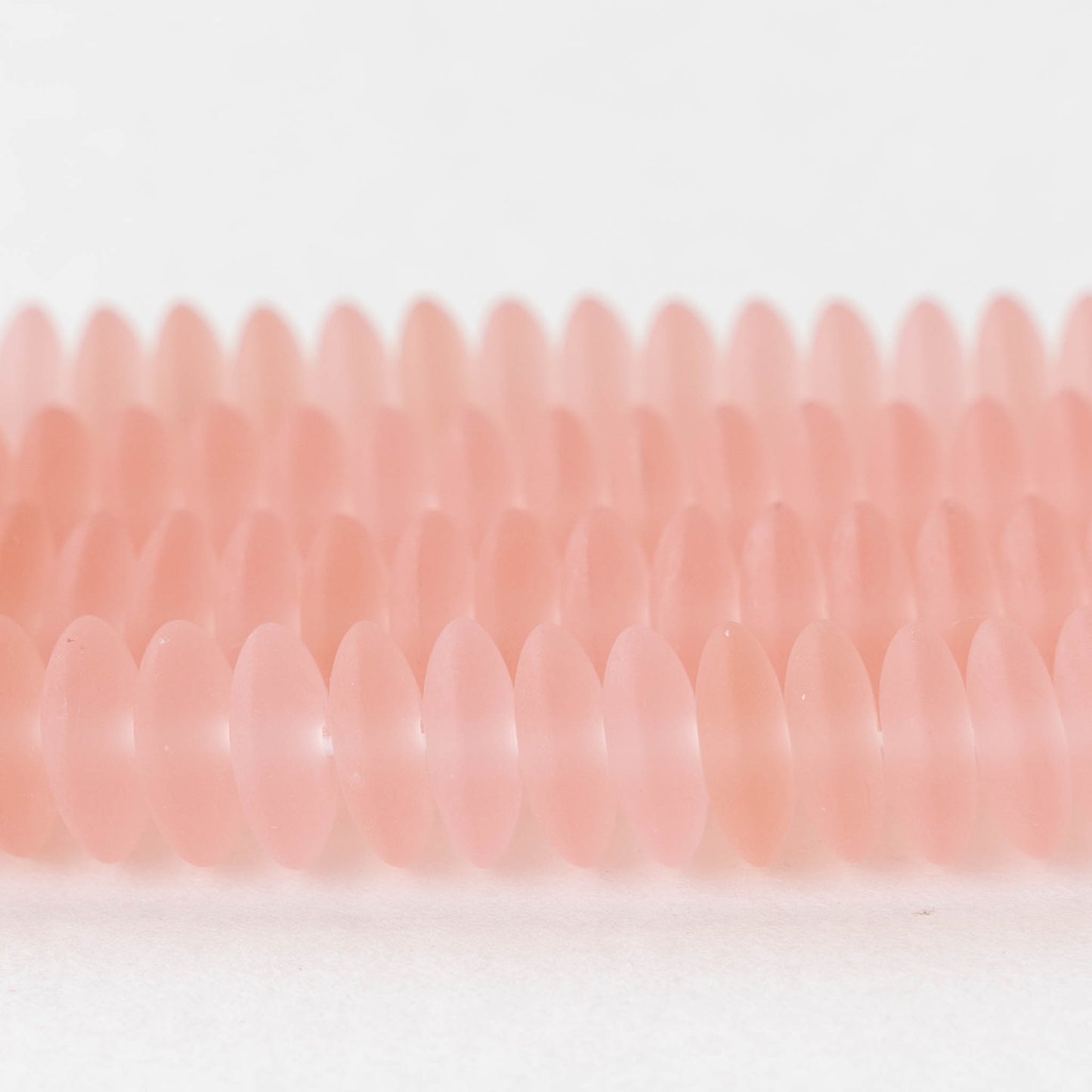10mm Rondelle Beads - Rosaline Pink Matte  - 30 Beads