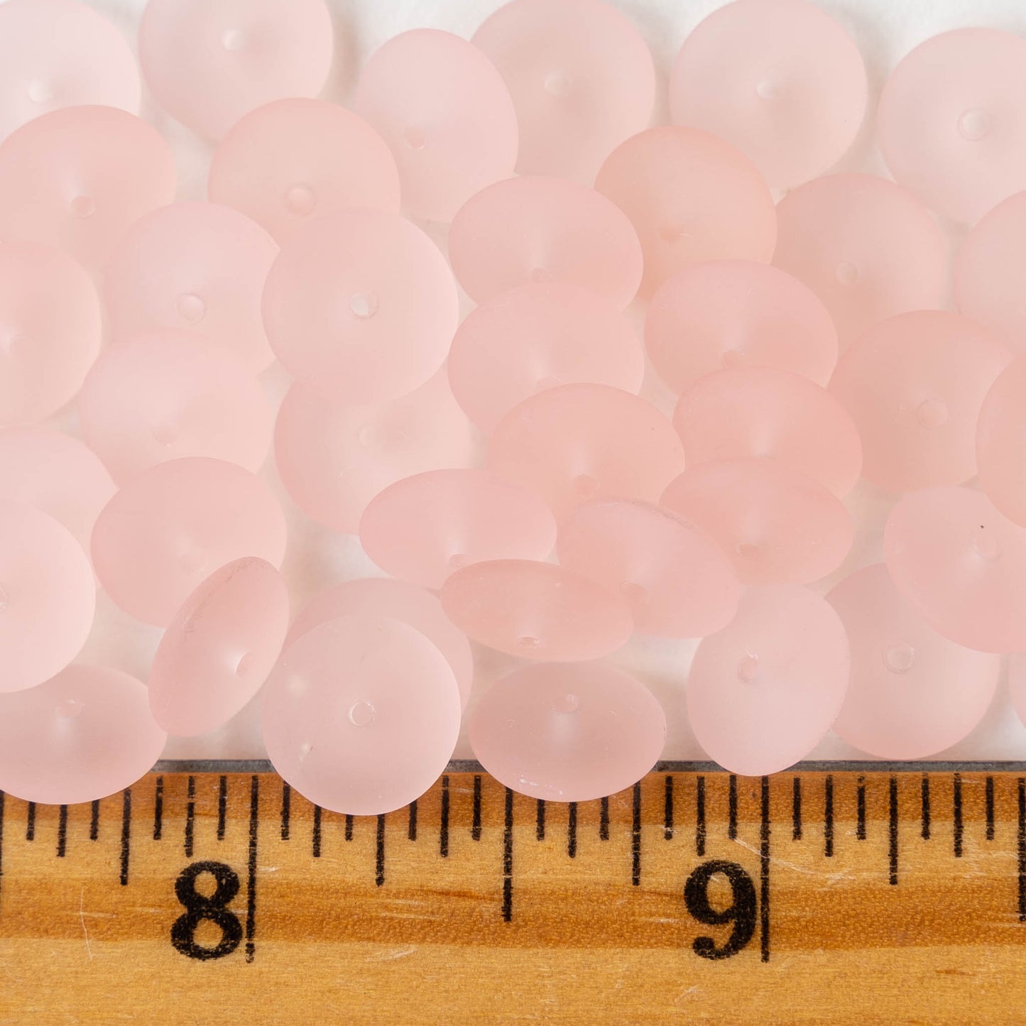 10mm Rondelle Beads - Rosaline Pink Matte  - 30 Beads
