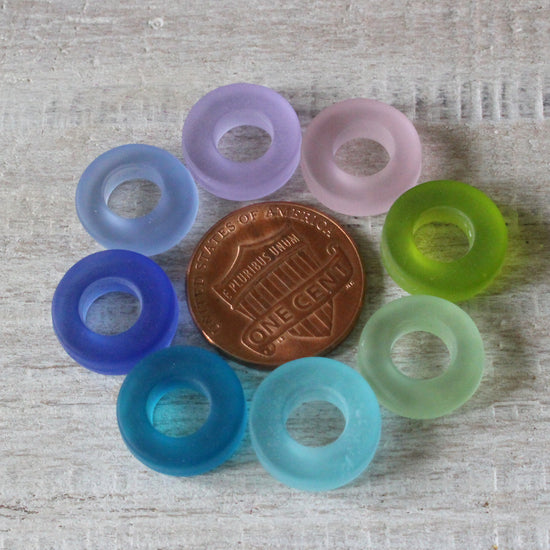 12mm Frosted Glass Rings - Assorted Colors