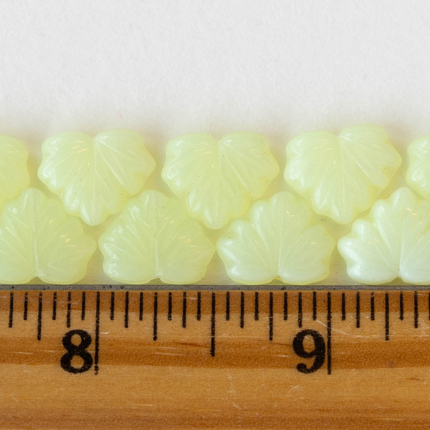 13mm Maple Leaf Beads -  Jonquil Yellow  - 10 or 20 Beads