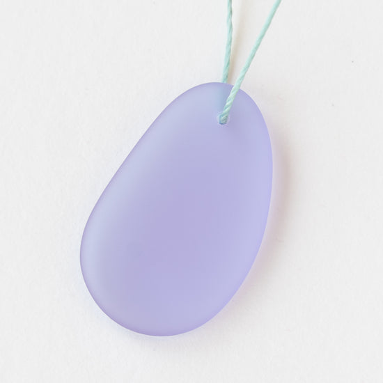 20x32mm Frosted Glass Pendants - Lavender - Choose Amount