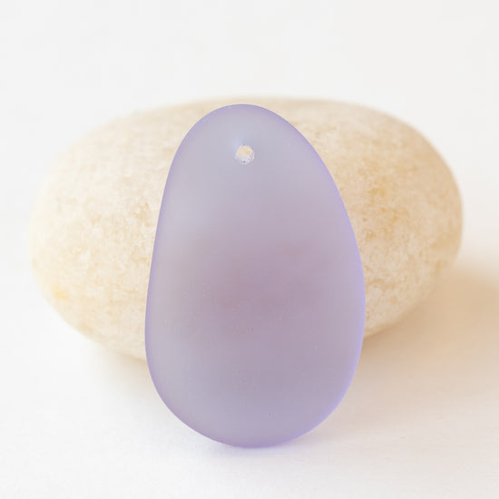 20x32mm Frosted Glass Pendants - Lavender - Choose Amount