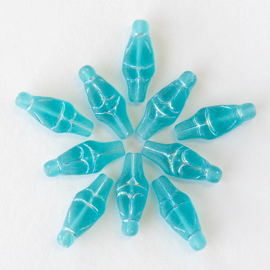 Glass Goddess Beads - Aqua Matte - 6