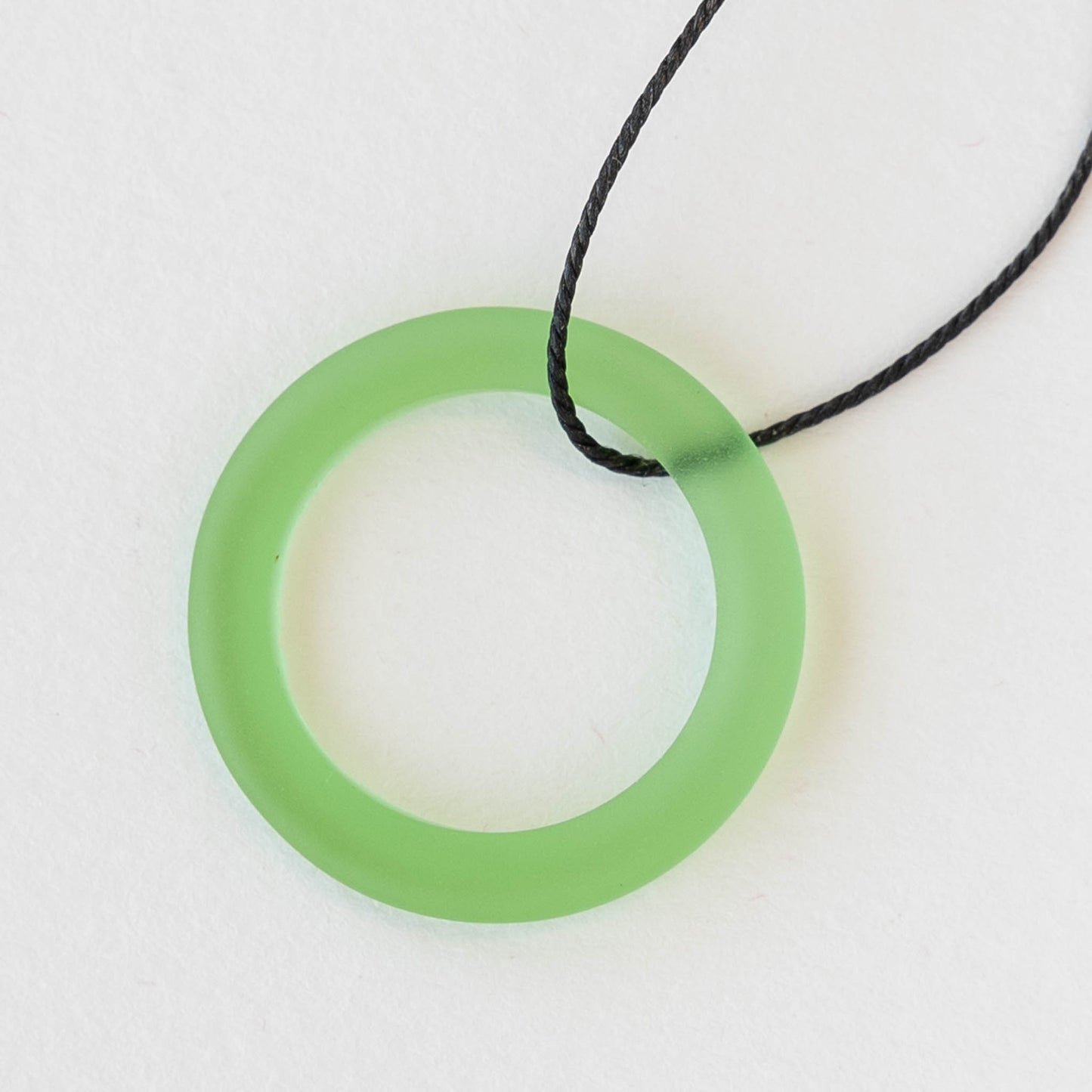27mm Frosted Glass Rings - Green - 2 Rings