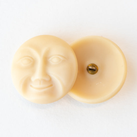 31mm Moon Face Buttons - Bone White Matte - 1 Button